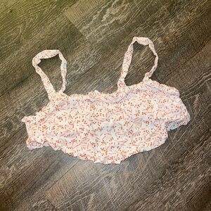 Endless Blu. ruffle crop top